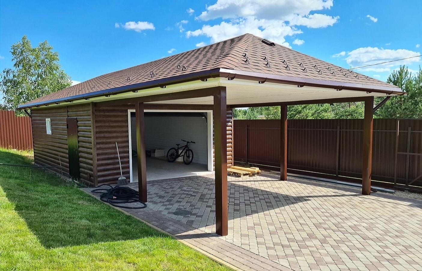 Garage made of corrugated sheet turnkey — manufacturing and installation from the manufacturer
