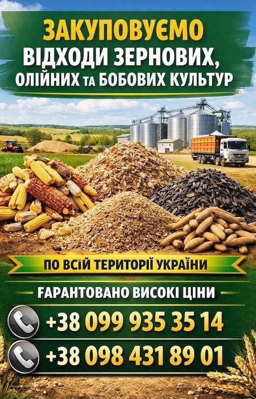 Куплю некондицію, зерновідходи та побічну агропродукцію